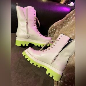 KALTUR LEATHER FASHION COMBAT BOOTS (made in Spain) size (38) 8